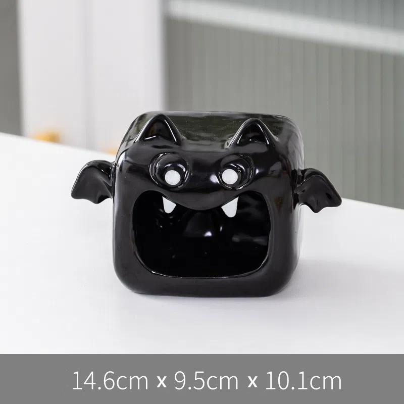 Подсвечник в виде тыквы, керамический подсвечник на Хэллоуин, атмосферное украшение и забавное хранилище для конфет, украшение рабочего стола, креативность