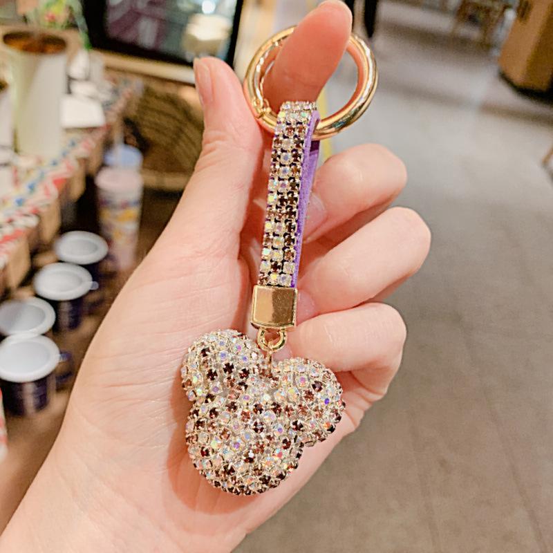 Korean Crystal Mickey Keychain Car Charm Pendant