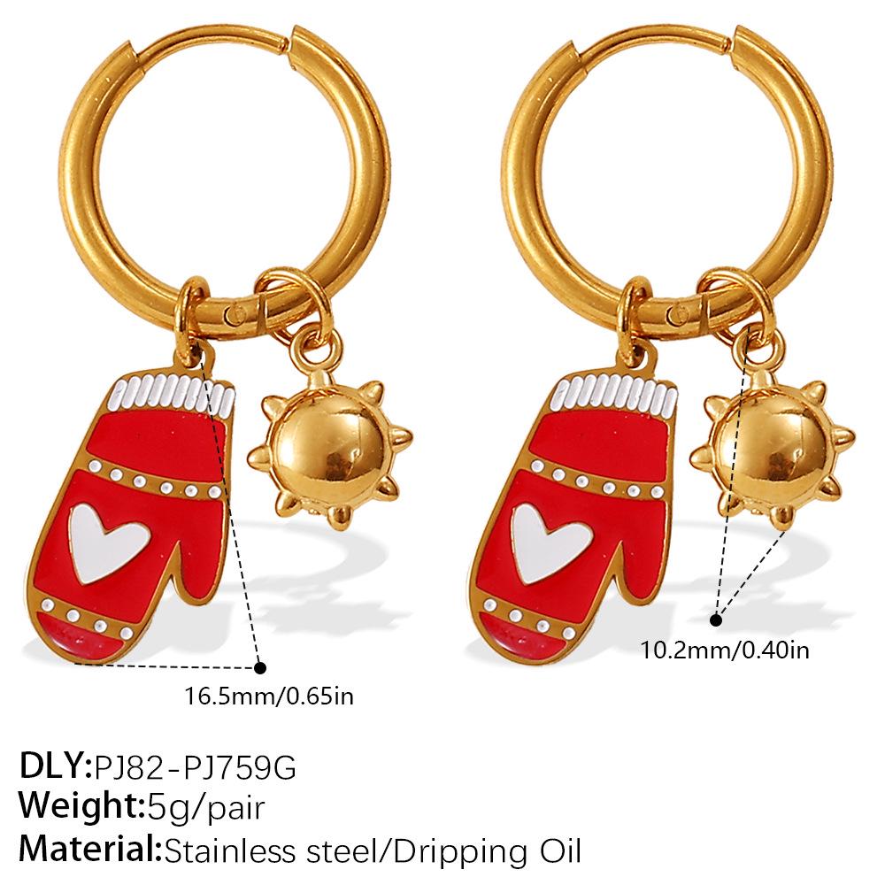 18K Gold Plated DIY Gingerbread Man Earrings - Festive Christmas Collection
