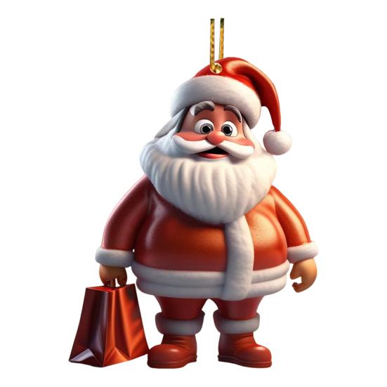 Украшения Санта-Клауса 2D Мультяшный Санта-Клаус Акриловая Подвеска Рождественская Елка Подвесное Украшение для Праздничного Дерева Декор