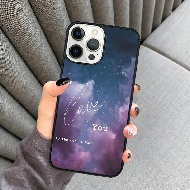 Я люблю тебя до луны и обратно Чехол для телефона для iPhone 17 Air 16 16e 15 13 14 Pro Max 11 12 Plus 2022 MAX Защитный чехол-оболочка