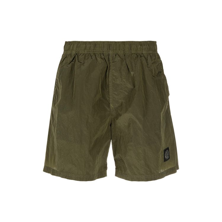 STONE ISLAND Ss21 Повседневные сетчатые плавки с микро-логотипом для мужчин плавки Зеленый 7415B0643-V0058