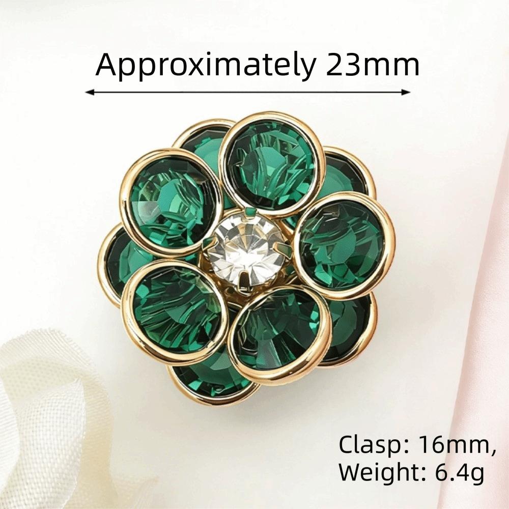 No Sew Floral Rhinestone Collar Buttons High-quality Decorative Shirt Buttons Diy Clothes