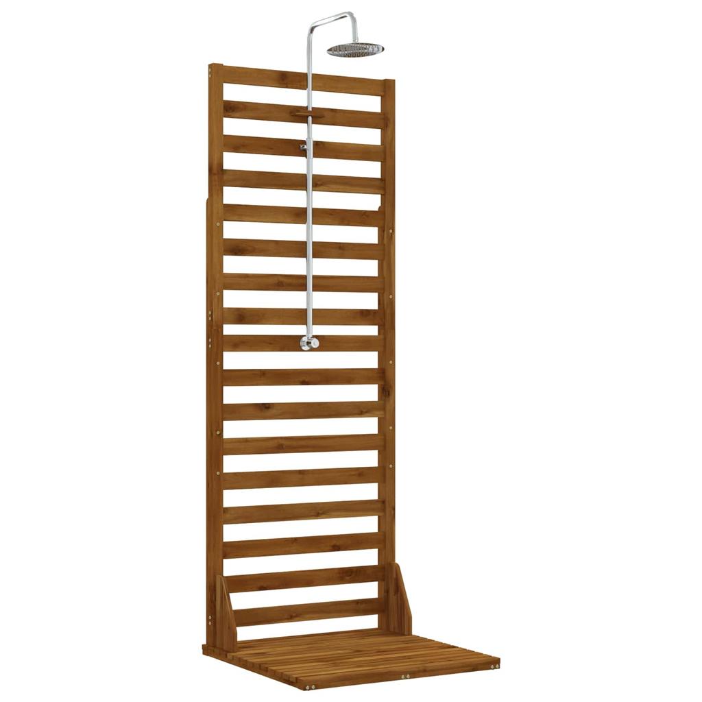 Garden Shower 205.5 cm Solid Acacia Wood and Stainless Steel Natural