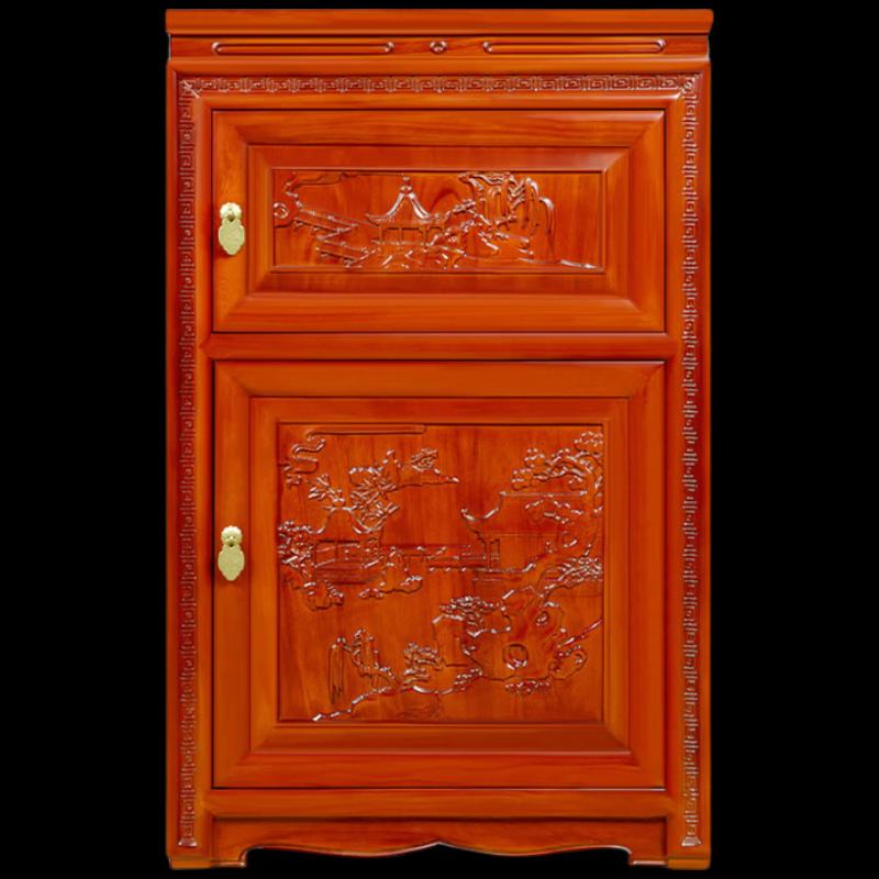Tiger Brand Solid Elm Wood Nightstand Fingerprint Security Safe