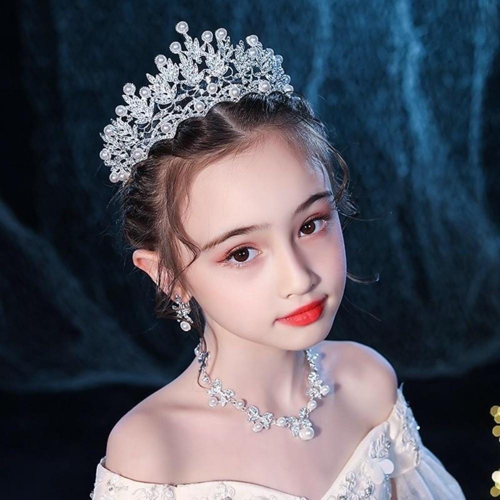 Gold Rhinestone Tiara Fairy Pearl Tiaras Elegant Bride Crown Photography prop