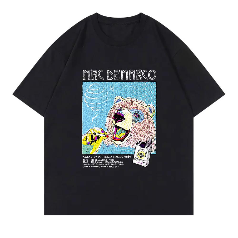 Футболка Mac DeMarco 2025 Смешная Salad Days Унисекс Женская Одежда Ретро Харадзюку Высококачественная Одежда Хлопок Для Подарков На День Футболки