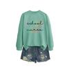 Womens Casual Long Sleeve Hoodie Sweatshirt With Print Design Loose Fit Cotton Blend Office Chic Style