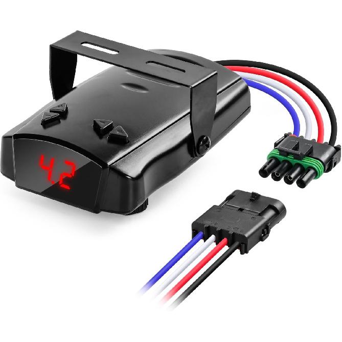 Briidea Proportional Trailer Brake Controller, Digital Electric Brake Control For 1-4 Axle Trailers, Smooth Stop Technology With Boost Mode,