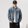 Мужская куртка из плотного денима - Модная, стильная рабочая одежда, свободного кроя, больших размеров для весны и осени