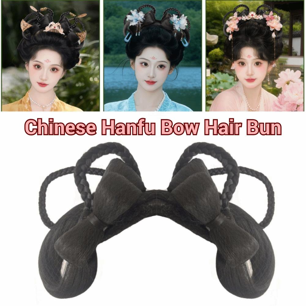 Ancient Style Synthetic Hanfu Headwear Integrated Chinese Bow Hair Bun Princess Cosplay