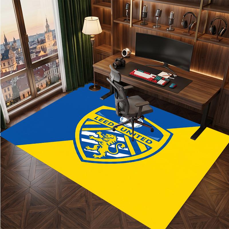 Ковер из хрустального бархата с принтом футбольного клуба Leeds United, Удобный, Впитывающий влагу, Нескользящий, Для помещений