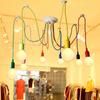Colorful 6/8/10 Lights Lustre Retro Edison Bulb Chandelier Loft Light Pendant Lamp Spider Light Restaurant Warehouse