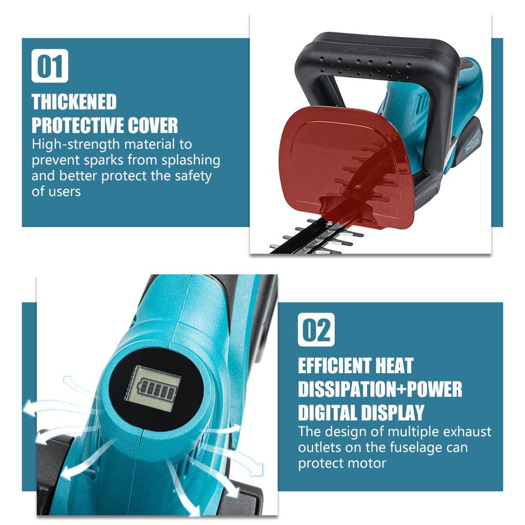 1500 Вт 388 ВФ Аккумуляторный кусторез Электрический кусторез Аккумуляторный триммер-сучкорез для травы Садовый инструмент для Mak