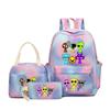 Sprunki Teen Student Schoolbag Rhythm Box Cartoon Large Capacity Cute Backpack Three-piece Set 3