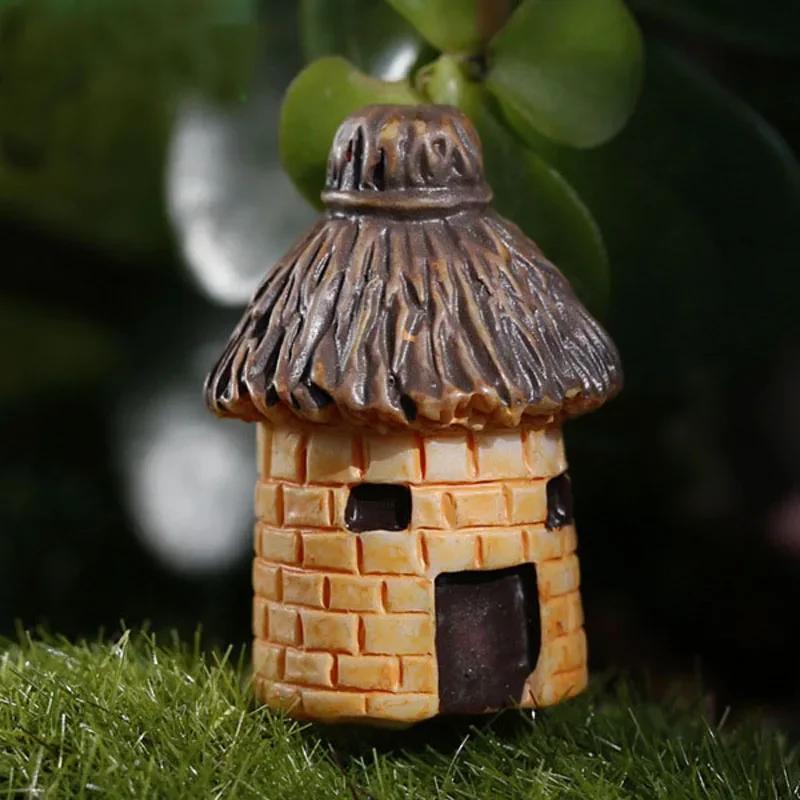 Круглый Выражение Дом Мультяшный Мини Смоляной Дом Сделай Сам Микро Ландшафтный Дом Украшения Цветочный Горшок Садоводство Ландшафтное Украшение