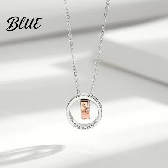 Symbolic Love Necklace Ring Charm Couple Dual Rings Pendant Her