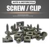 Minho 200Pcs Automotive U Tape Clip Fastener Kit, 50Pcs #10 X 1/2" Self-Tapping Screw +50Pcs #10 X 5/8" Self-Tapping Screw +100Pcs U Tape Clips,Metal