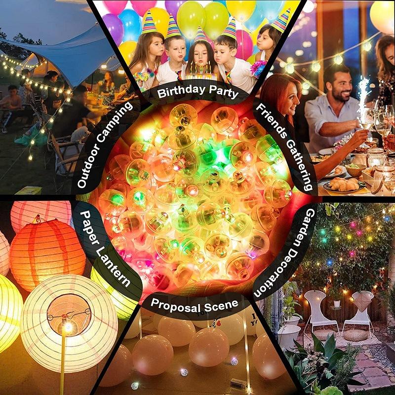 50 шт. красочный светящийся маленький шар-лампа светодиодная вспышка круглая шар-лампа мини-шар-лампочка для украшения рождественской свадебной вечеринки