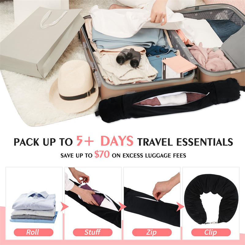 Дорожная подушка для шеи с наполнителем из одежды U-образная наволочка Дополнительная сумка для хранения Бархатный чехол для подушки для шеи для путешествий на самолете Вздремнуть