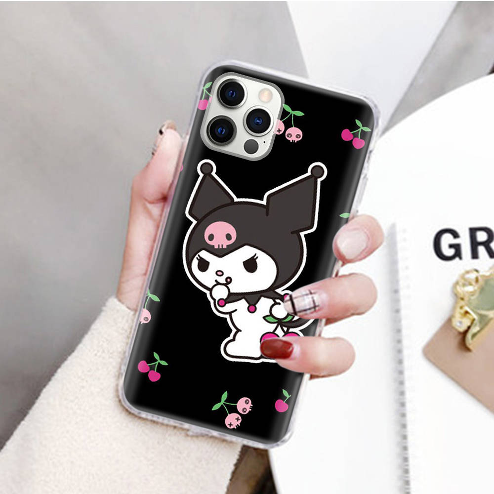 JZ16 Kuromi прозрачный чехол для Samsung A04 A14 A23 M33 M53 Realme 10 9 C35 C55 VIVO Y02 X80 Infinix Hot 30 Note 11 Tecno Spark 8P Pro
