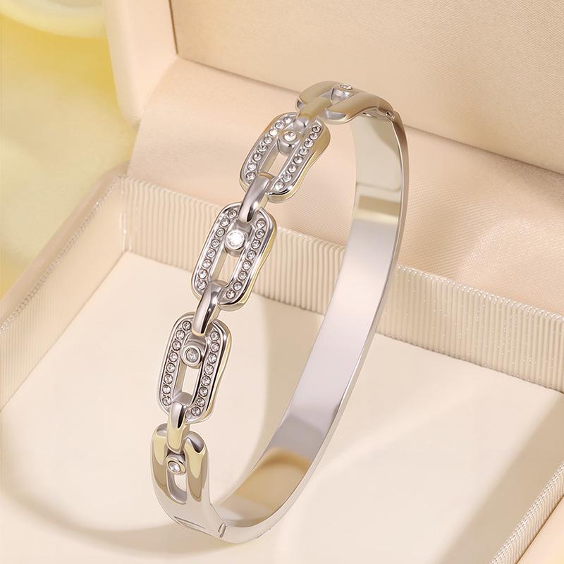Fashionable and Luxurious New Titanium Steel Women's All-match Bracelet for Couples