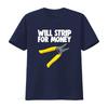Will Strip For Money Electrical T Shirt Electrician Love vintage Washed designer clothes Versatile Stretched Casual graphic