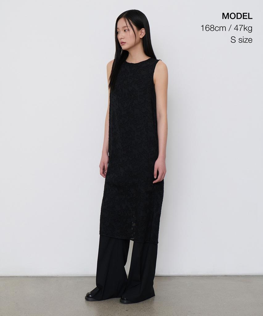 Musinsa Standard Woman Women'S Textured Floral Long Dress [Black]