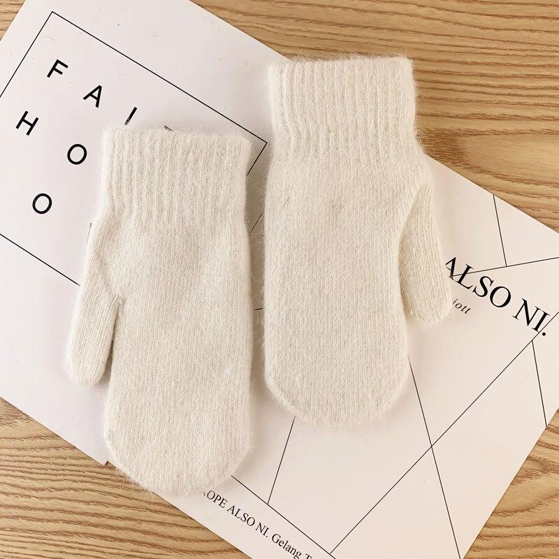 Женские зимние двухслойные перчатки из шерсти.3 цвета на выбор