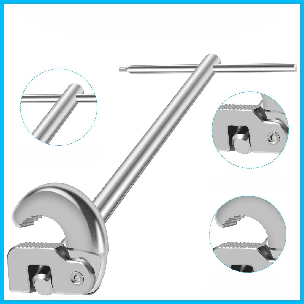 Multifunctional Basin Wrench, Adjustable Sink Faucet Wrench for Plumbing, Water Pipe, Under Sink Repair Tool