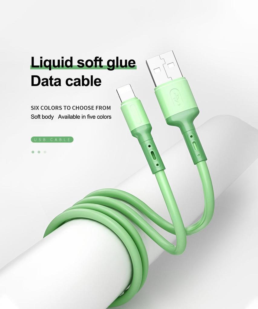 USB-кабель для iPhone 12 11 Pro Max X XR XS 8 7 6 6s 5 5s Зарядное устройство для быстрой зарядки данных USB-кабель из жидкого силикона 1/1,5/2 м