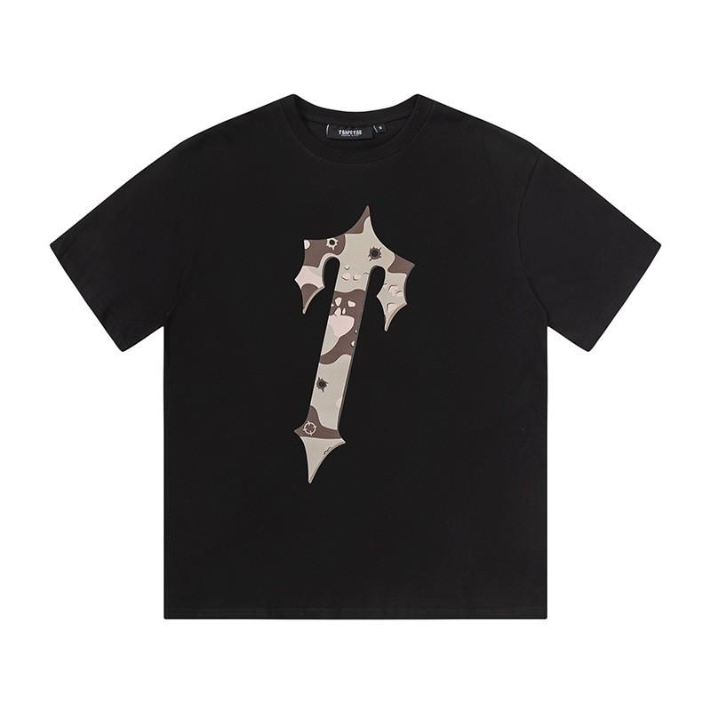 Gradient Letter Tiger Head Print Oversized Streetwear Tee Men Loose Fit Cotton Short Sleeve T-Shirt