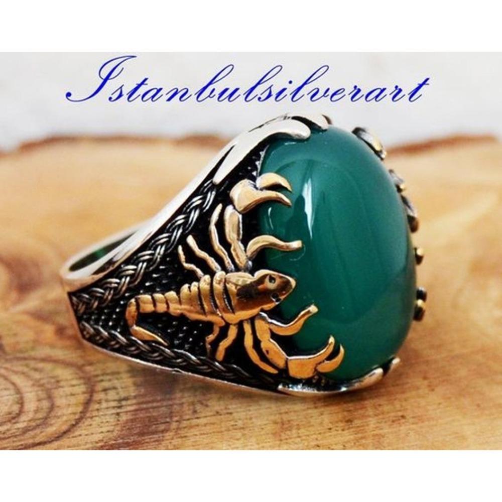 Винтажное кольцо с черным цирконом, мужское