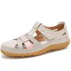 35-44 Summer Women's Leather Sandals Large Size Hollow Hole Shoes Casual Women's Shoes Flat Shoes Mom Sandals