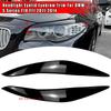 1Pair Car Headlight Eyebrow Eyelid Lamp Trim Cover For BMW 5 Series F10 F11 F18 2011-2014 Glossy Black Evil Style Sticker