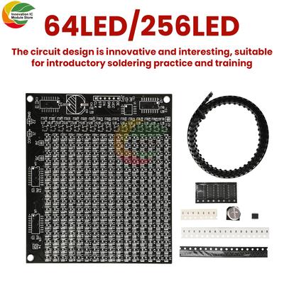 Светодиодный SMD Dot Matrix Рекламный Экран Красный Дисплей 64LED/256LED Электронный Набор Плата для Практики Сварки Компонентов SMT Детали для DIY