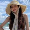 WTEMPO Соломенная шляпа с большими полями, защита от солнца, солнцезащитная шляпа, защита от ультрафиолета, весна-лето, пляжная, приморская, кружевная, рыбацкая шляпа