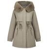 Fashion Winter Coat Female Long Parkas Hooded Faux Fur Collar Detachable Sleeves Loose Thick Warm Women's Jackets