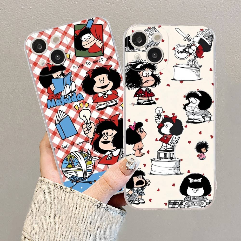 Hot Mafalda Phone Case For iPhone 17 16 15 14 11 12 13 Mini Pro XS Max Plus Funda Shell