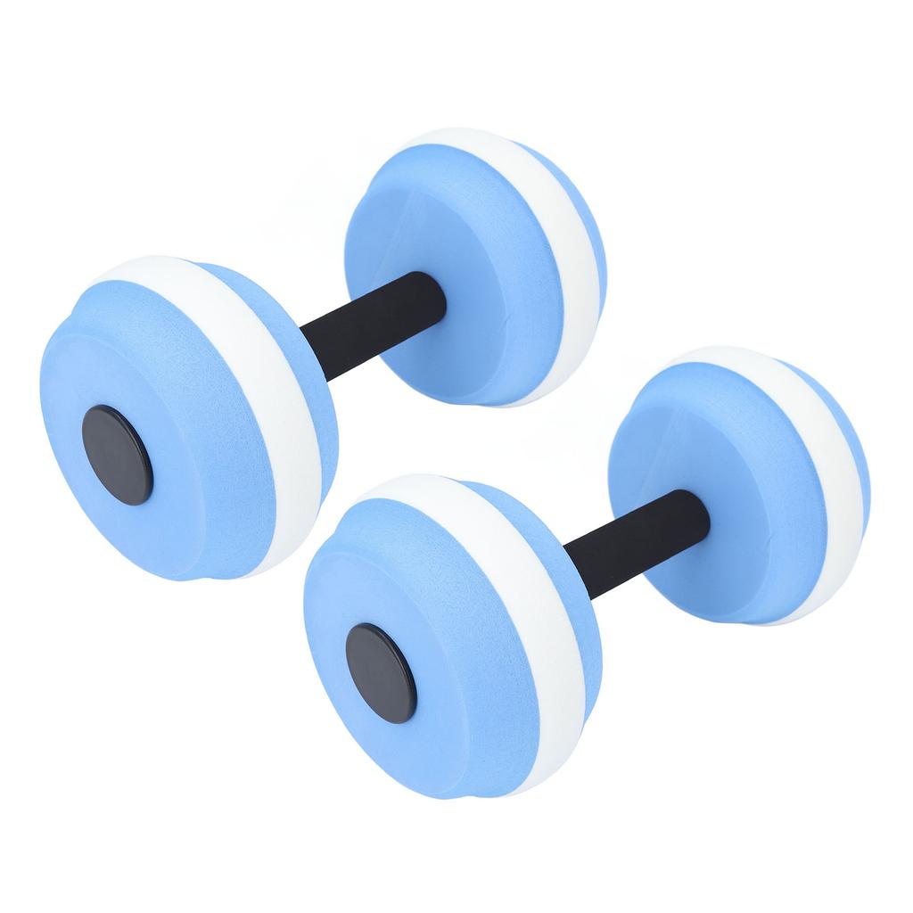 2PCS Water Dumbbells EVA Floating Dumbbell Fitness Barbells Equipment for Water Aerobic Exercise Blue and White