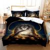 Anime Monster Bedding Collection Single Twin Full Queen King Size Animal Tag Lion Wolf Bed Collection Adult Kid Bedroom Duvetcover Collection