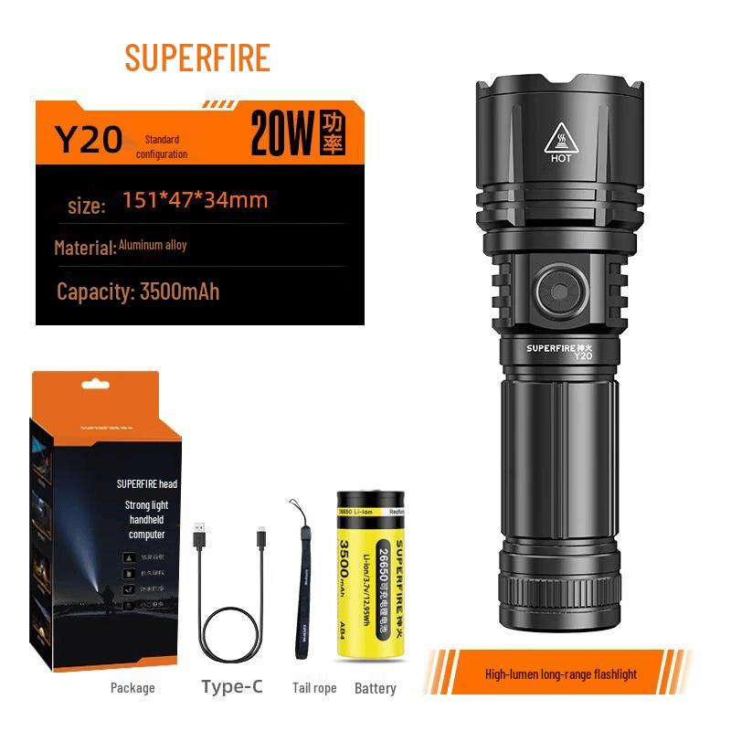SupFire Y20 Zoomable Rechargeable Flashlight