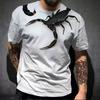 Men's Summer Short Sleeve Animal Scorpion 3D Printed T-shirt Fashion Casual Short Sleeve Hip Hop Street Short Sleeve T-shirt