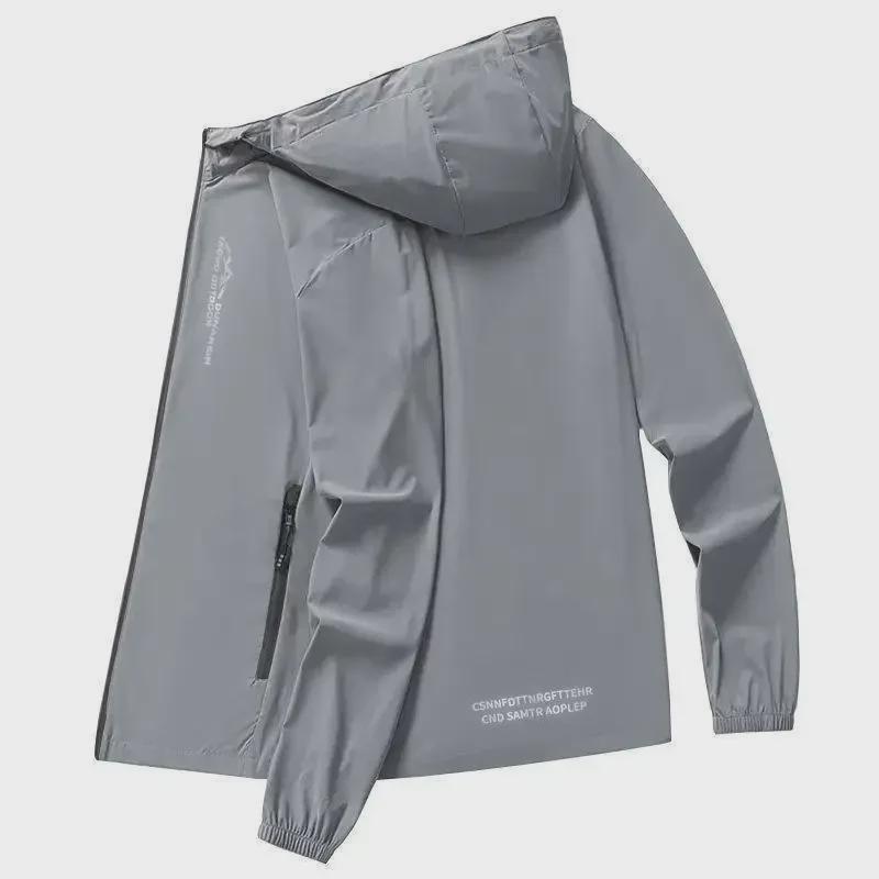 Мужская летняя ультратонкая куртка с капюшоном и защитой от ультрафиолета - модная, универсальная, одежда из ткани Ice Silk Skin