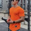 American Style Men's Summer Trendy Slim Fit Sports Fitness Top Solid Short Sleeve Crew Neck Training T-Shirt