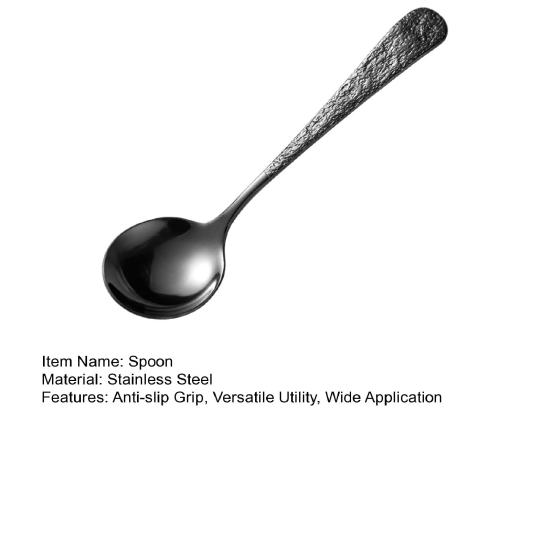 Ложка из нержавеющей стали Yousheng с противоскользящей ручкой, дизайн с узором «молоток», ложка для супа, риса, лапши, многофункциональный кухонный инструмент