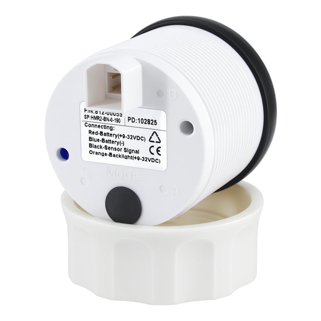 52MM Rudder Angle Indicator with 8 colors backlight Waterproof Rudder Position Gauge with Sensor 0-190ohm for Boat Yacht Marine