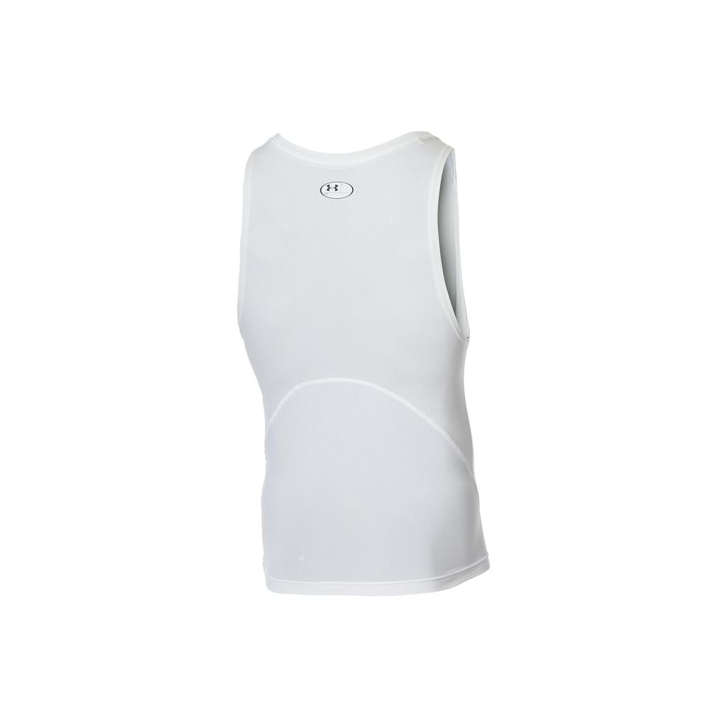 Under Armour Heat Gear Basketball Solid Slim Fit Quick Dry Sleeveless Top Men Tops White 1371947-100