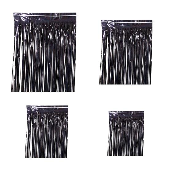 Праздничный Дождь Мишура Блестящий Однотонный Фотофон Светоотражающий Многоразовый Украшение для Вечеринок Самоклеящийся Компактный Черный Дождь Свадьба