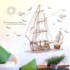 Self Adhesive DIY Removable Large PVC Sailboat Living Room Waterproof Art Landscape Wall Sticker